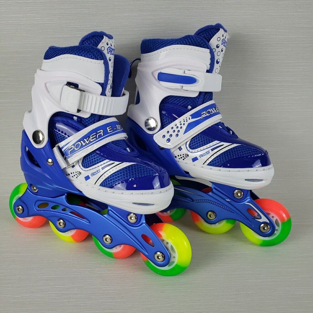 Jifar Inline Roller Blades Youth Sz 2-3.5 Adjustable Light Up Wheels Sports